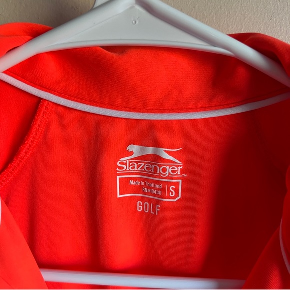 Slazenger Coral Orange Collared Polo Short Sleeve Tennis Golf - Picture 3 of 5